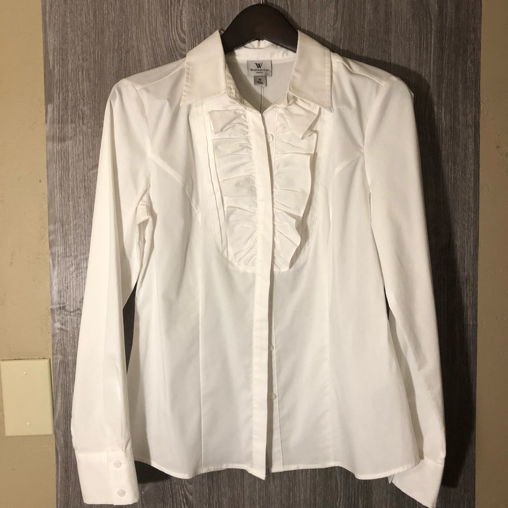 Button down dress shirt with ruffles